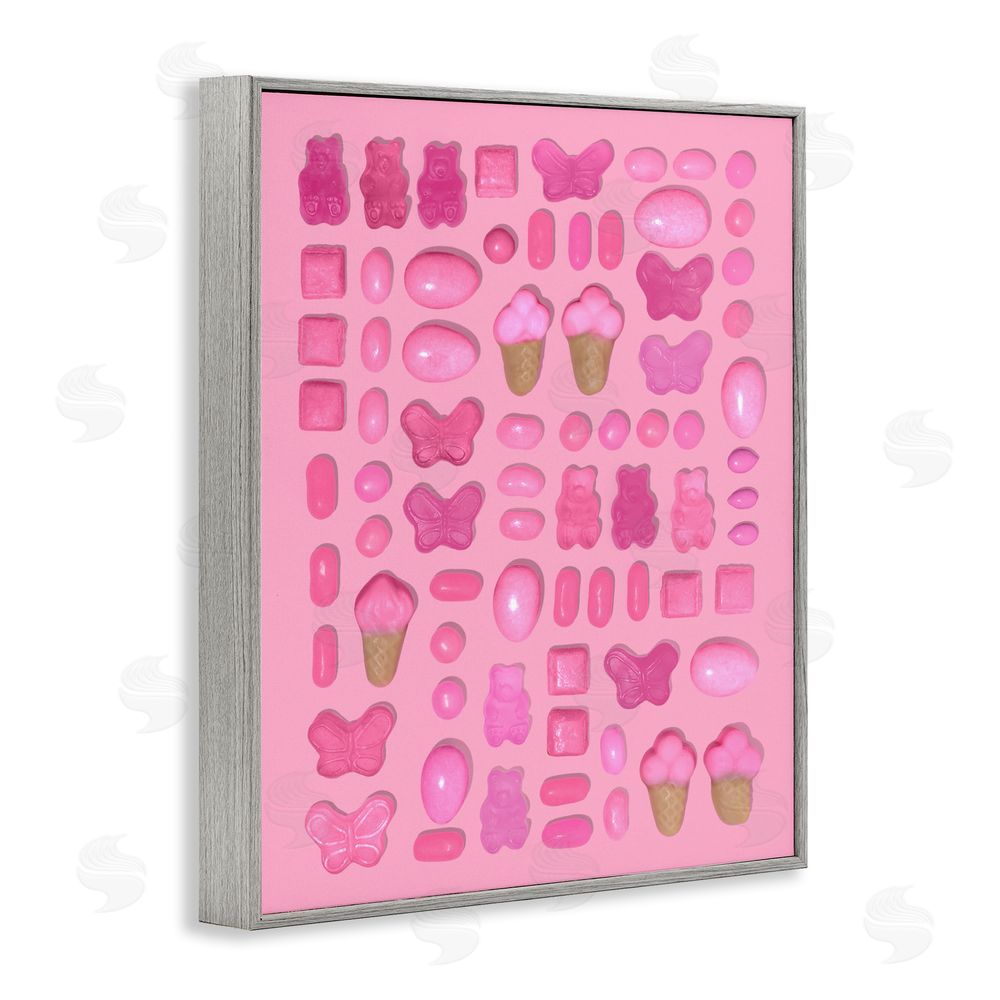 LISH Creative Pink Toned Candies Gray Framed Giclee Wall Art