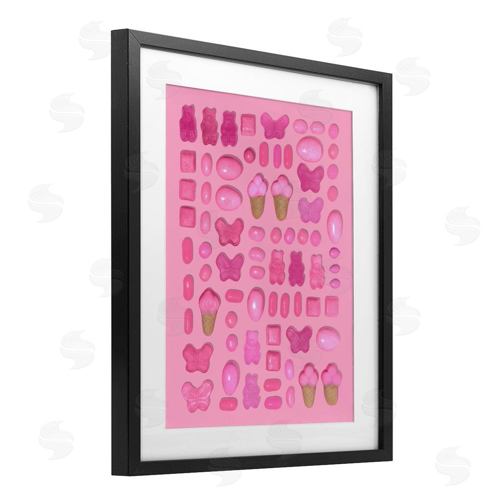 LISH Creative Pink Toned Candies Black Framed Print Under Glass Wall Art