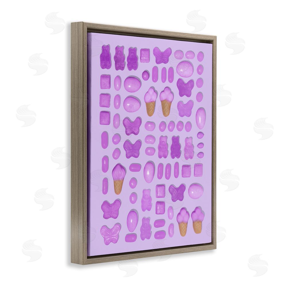 LISH Creative Lilac Purple Toned Candies Brown Floating Framed Canvas Wall Art