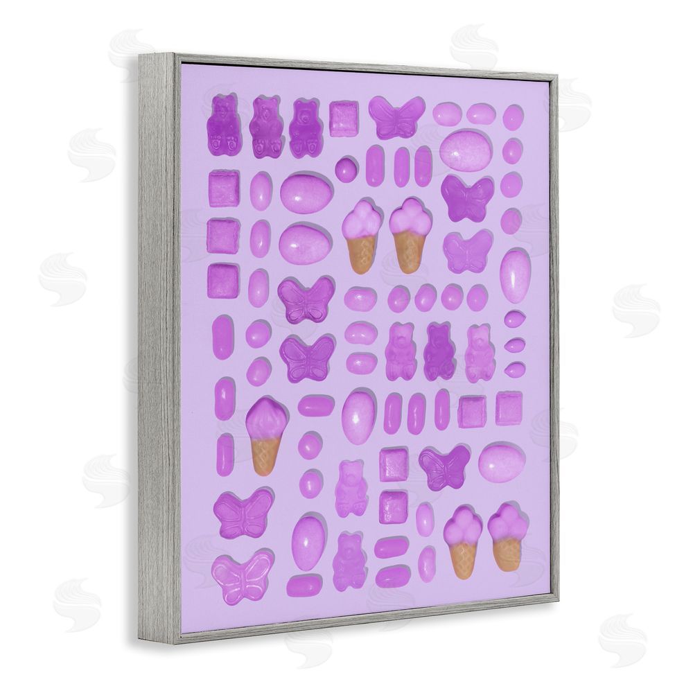 LISH Creative Lilac Purple Toned Candies Gray Framed Giclee Wall Art
