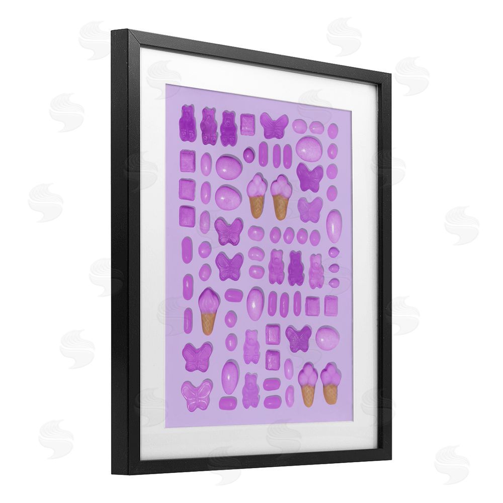 LISH Creative Lilac Purple Toned Candies Black Framed Print Under Glass Wall Art