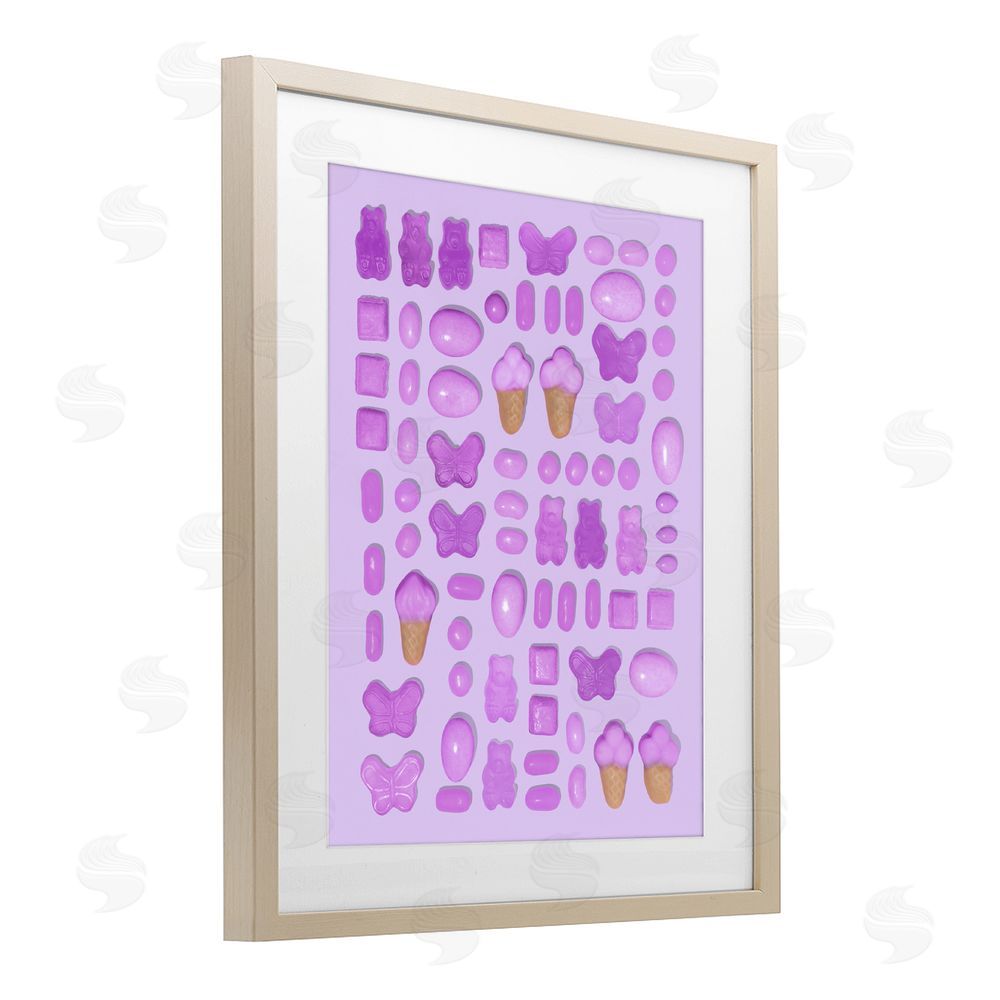 LISH Creative Lilac Purple Toned Candies Brown Framed Print Under Glass Wall Art
