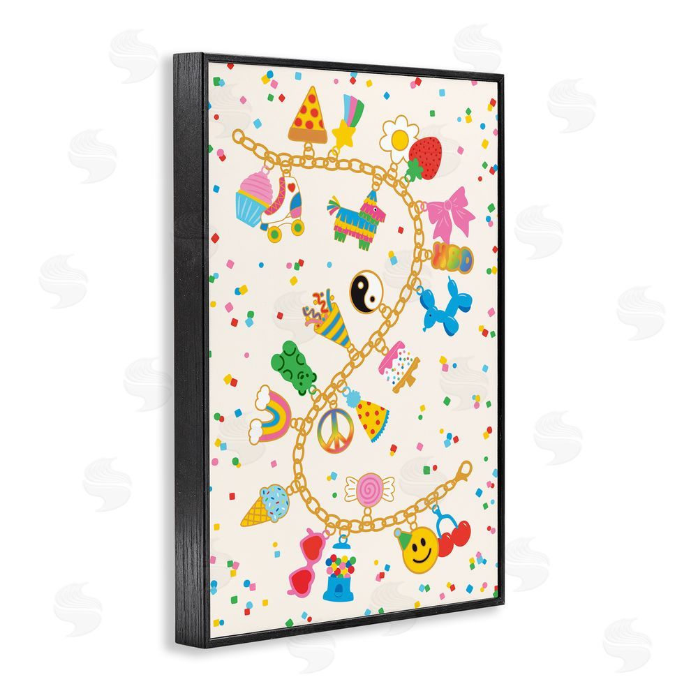 Nadia Hassan Playful Party Charm Bracelet Black Framed Giclee Wall Art