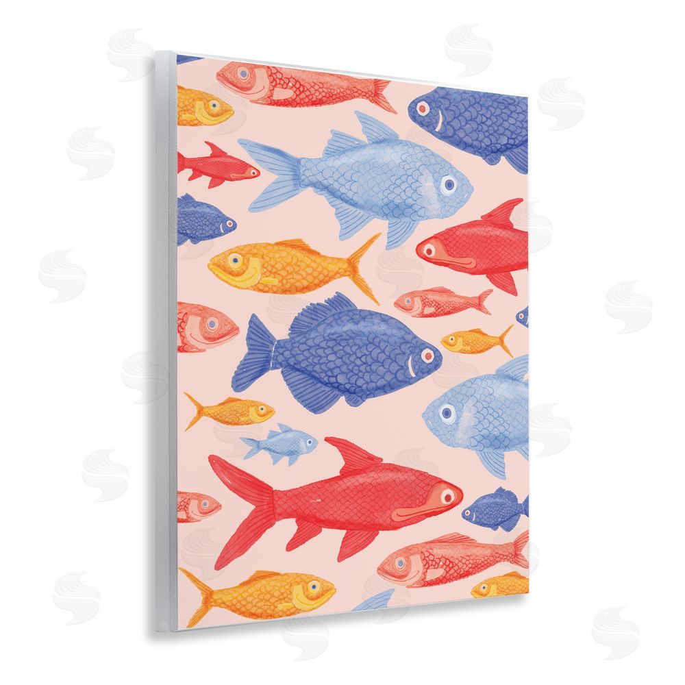 The Paper Curator Red Yellow and Blue Fish Wall Plaque Home Decor Art Print
