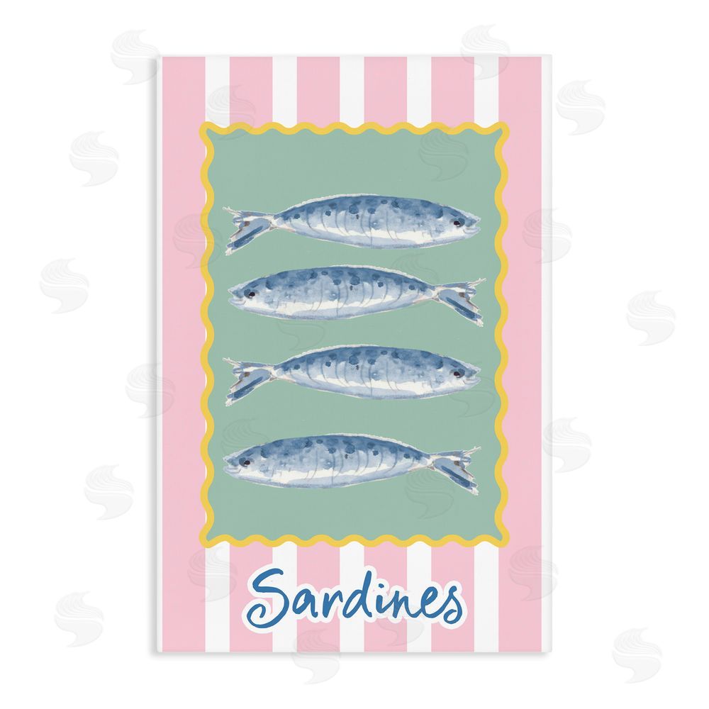 Patricia Pinto Pastel Striped Sardines Stretched Canvas Wall Art