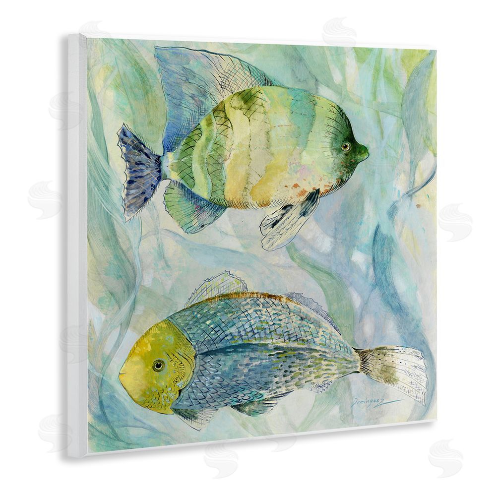 Lorenzo Collective Sweet Fish Duo Blue Green Wall Plaque Printed Art