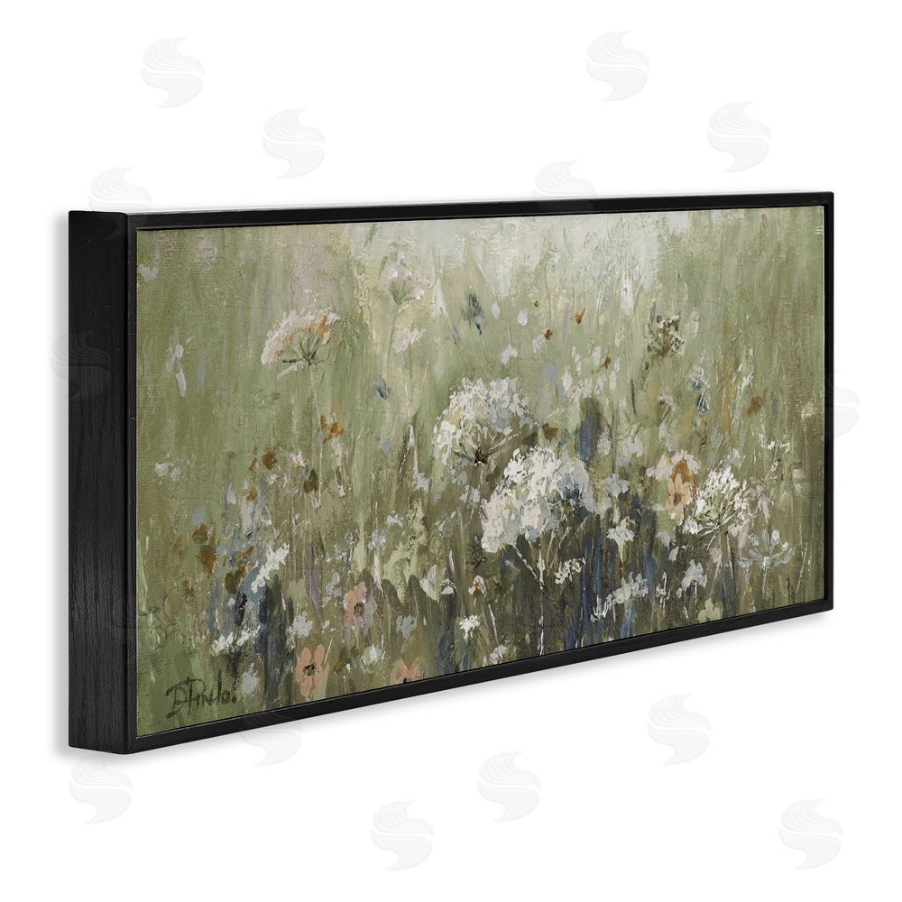 Patricia Pinto Mistful Summer Meadow Scene Black Framed Giclee Wall Art