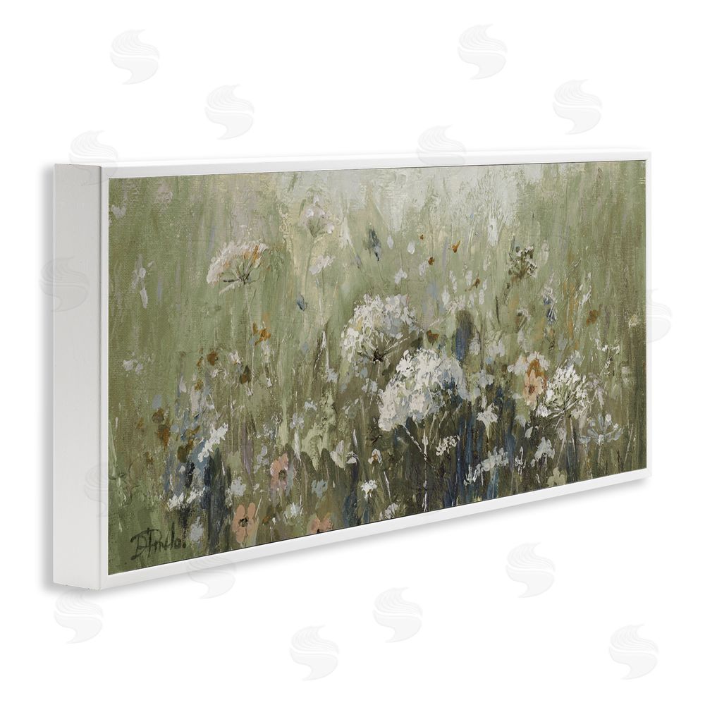 Patricia Pinto Mistful Summer Meadow Scene White Framed Giclee Wall Art