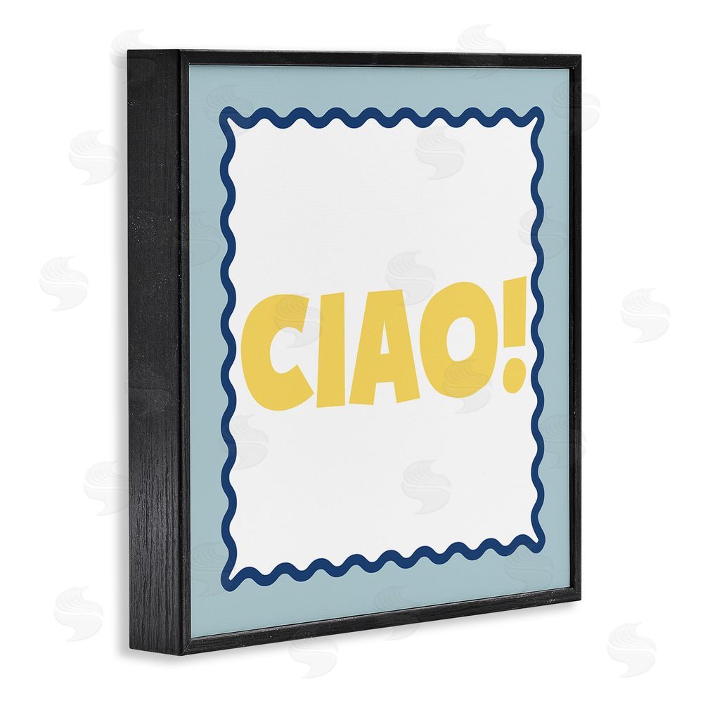 SD Graphics Studio CIAO! Bold Yellow Typography Black Framed Giclee Wall Art Print