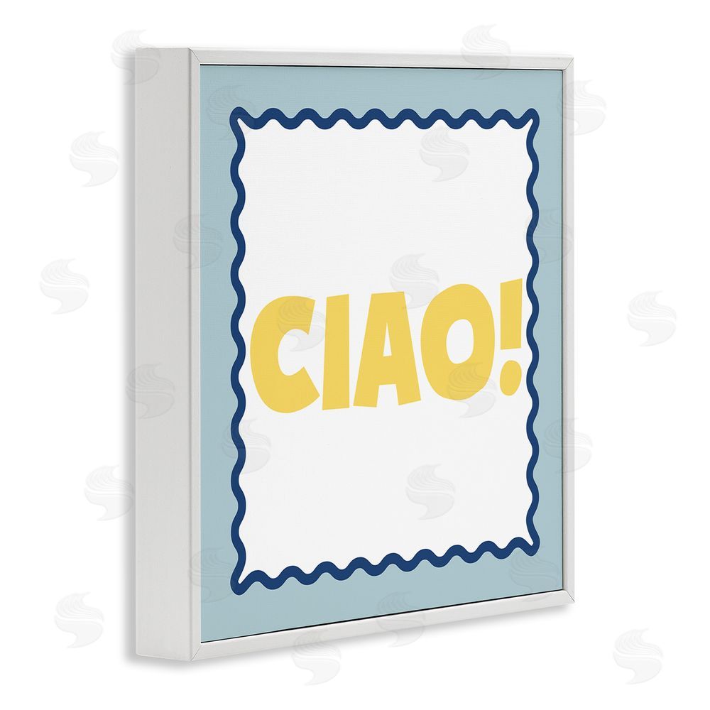 SD Graphics Studio CIAO! Bold Yellow Typography White Framed Giclee Wall Art Print