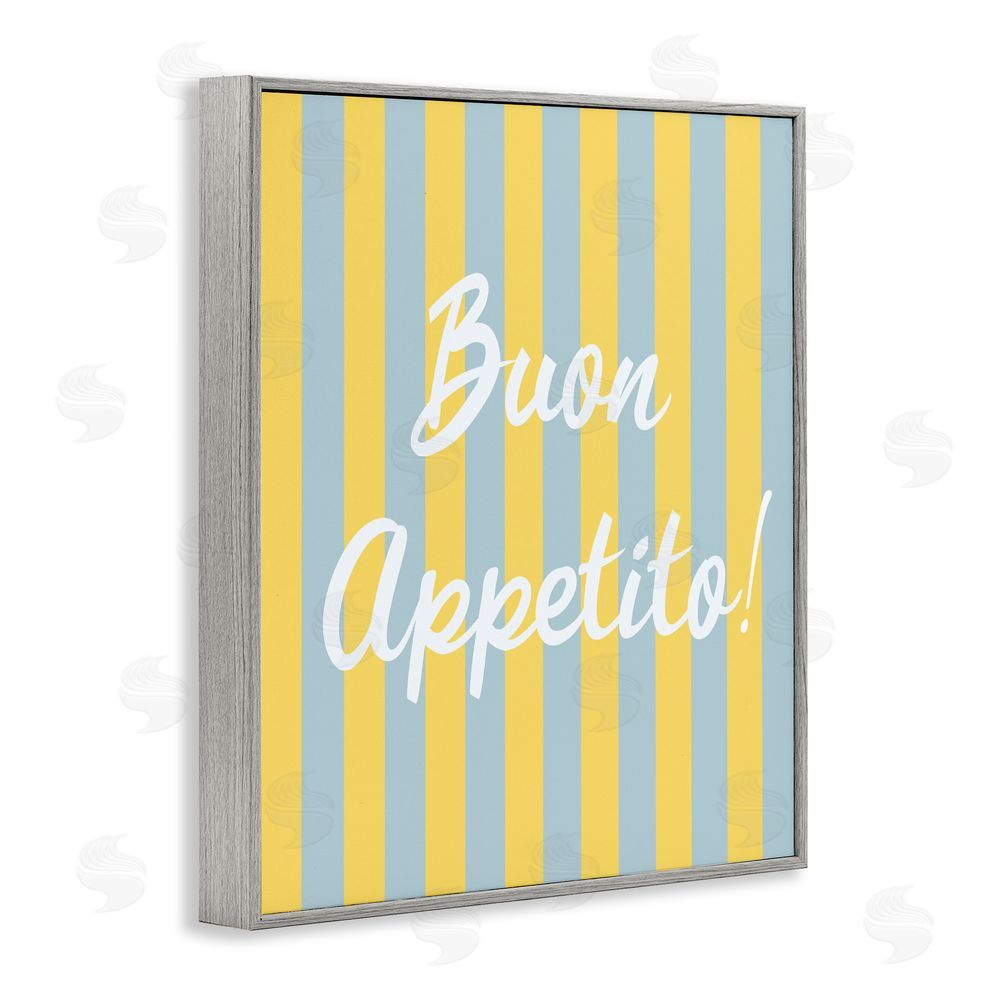 SD Graphics Studio Buon Appetito Blue Yellow Stripes Gray Framed Giclee Wall Art Print