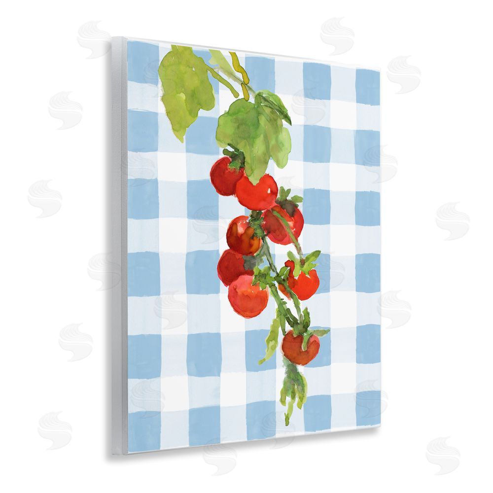 Lanie Loreth Vine Ripe Tomatoes on Plaid Wall Plaque Printed Art