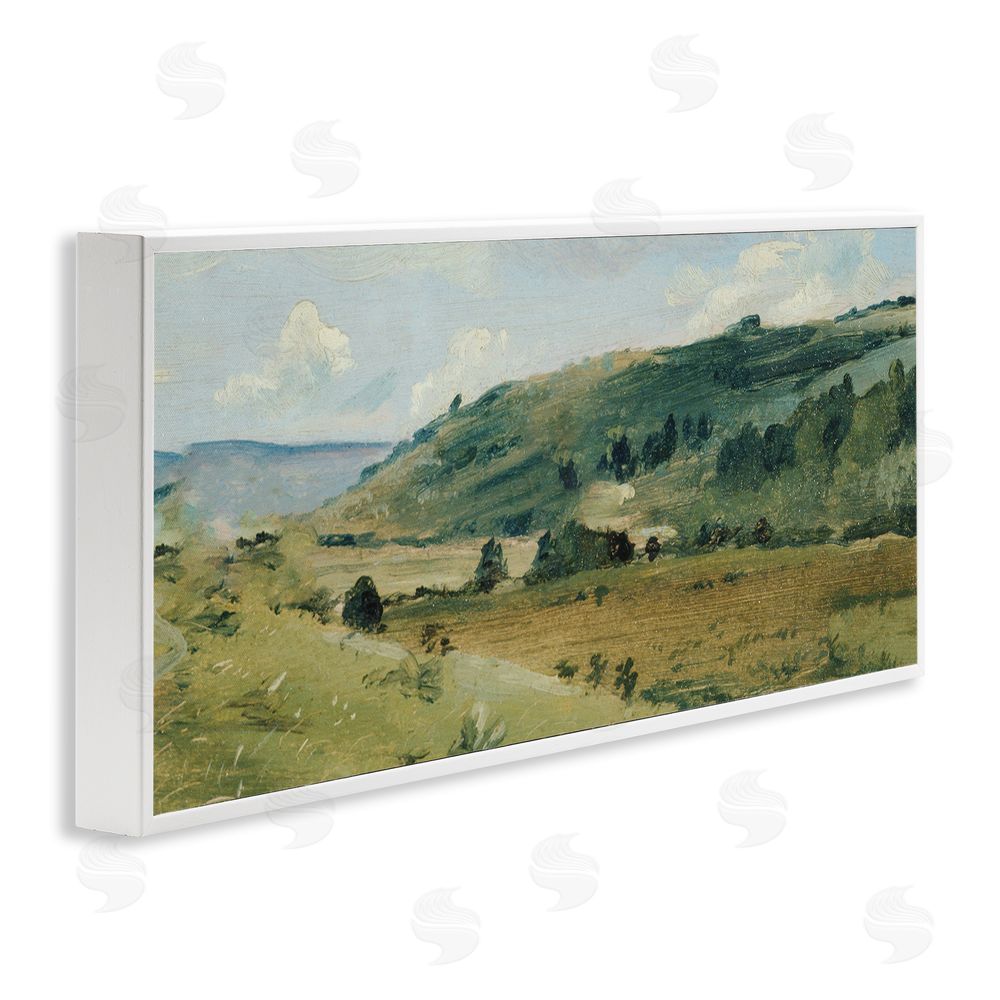 Lucille Price Tree Dotted Countryside in Summer White Framed Giclee Wall Art Print