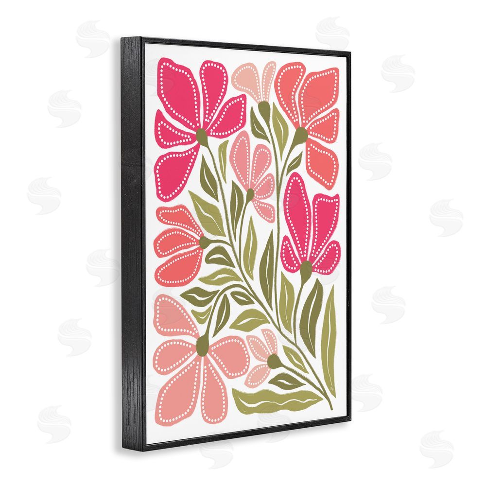 Martina Pavlova Bold Midcentury Blooms Black Framed Giclee Wall Art Print
