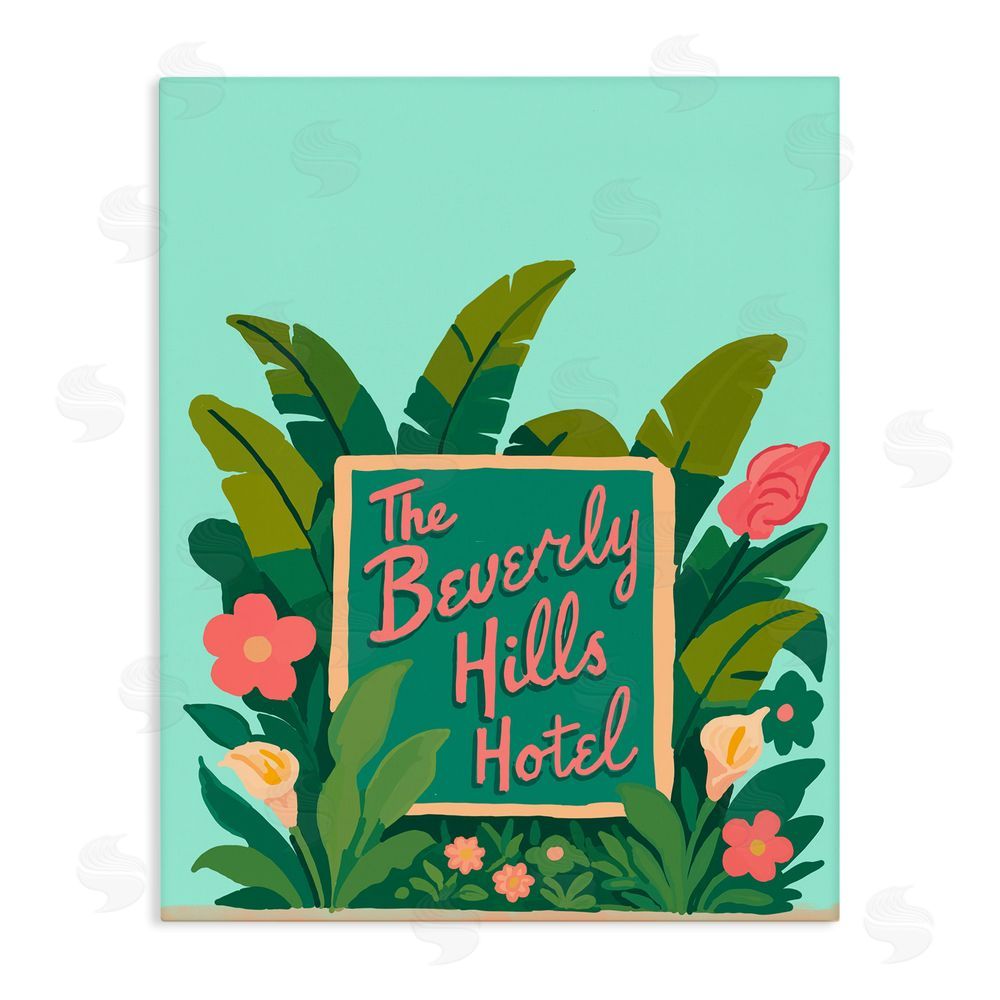 Amelia Noyes Beverly Hills Hotel Stretched Canvas Wall Art Print