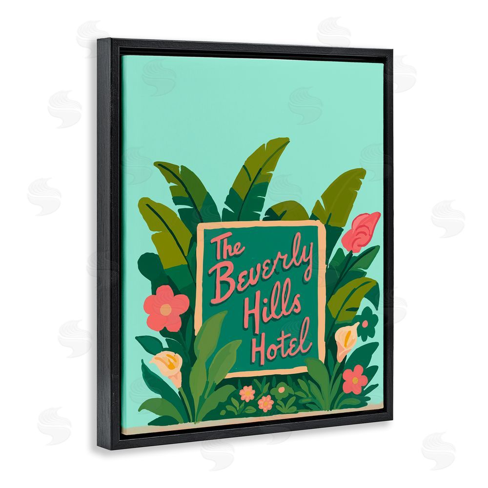 Amelia Noyes Beverly Hills Hotel Black Floating Frame Canvas Wall Art Print