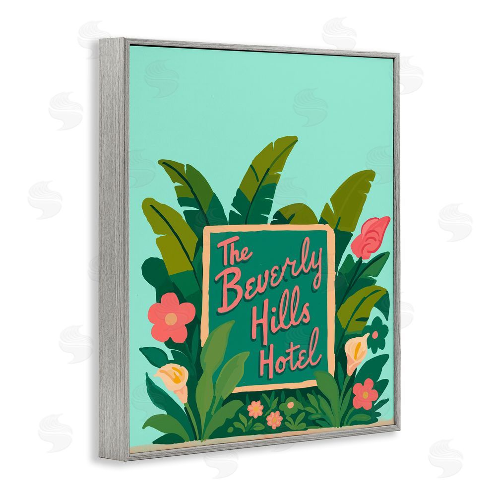 Amelia Noyes Beverly Hills Hotel Gray Framed Giclee Wall Art Print