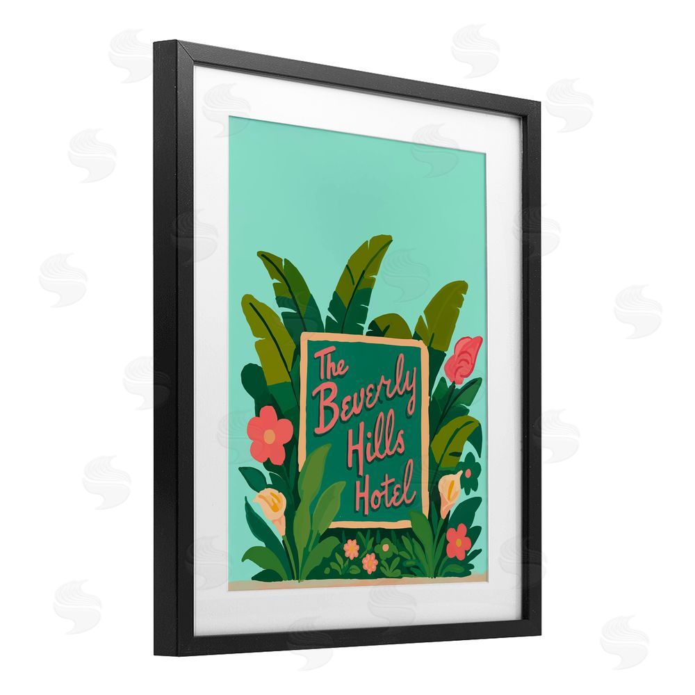 Amelia Noyes Beverly Hills Hotel Black Framed Print Under Glass Wall Art