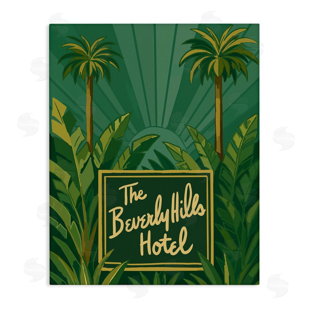 Amelia Noyes Retro Beverly Hills Hotel Stretched Canvas Wall Art Print