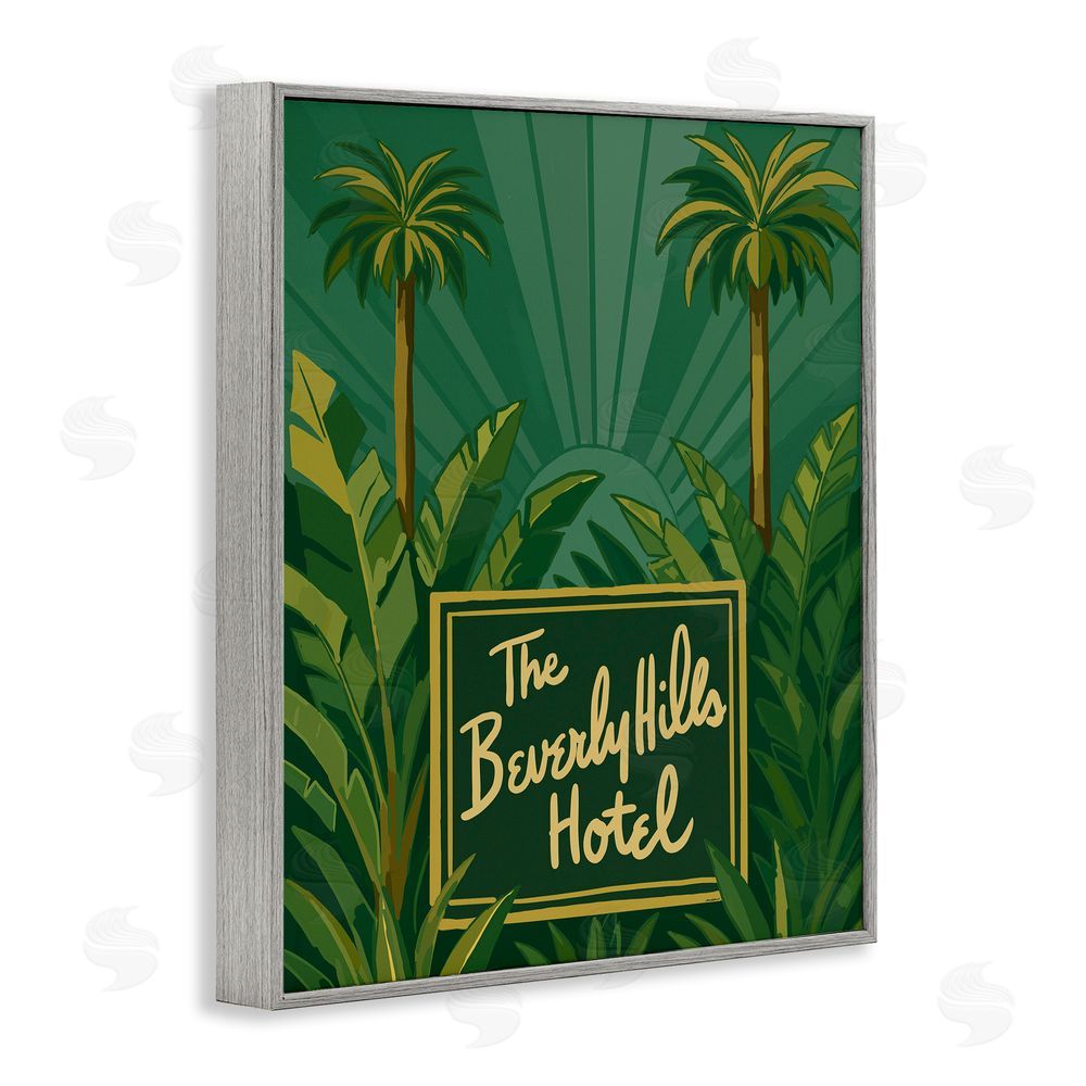 Amelia Noyes Retro Beverly Hills Hotel Gray Framed Giclee Wall Art Print