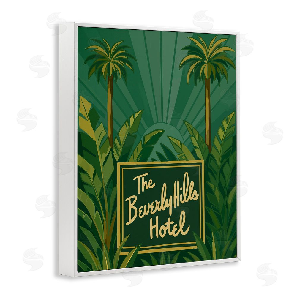 Amelia Noyes Retro Beverly Hills Hotel White Framed Giclee Wall Art Print