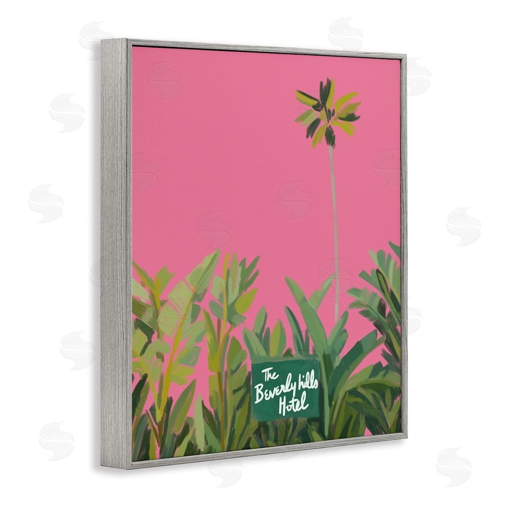 Amelia Noyes Beverly Hills Pink & Green Gray Framed Giclee Wall Art Print