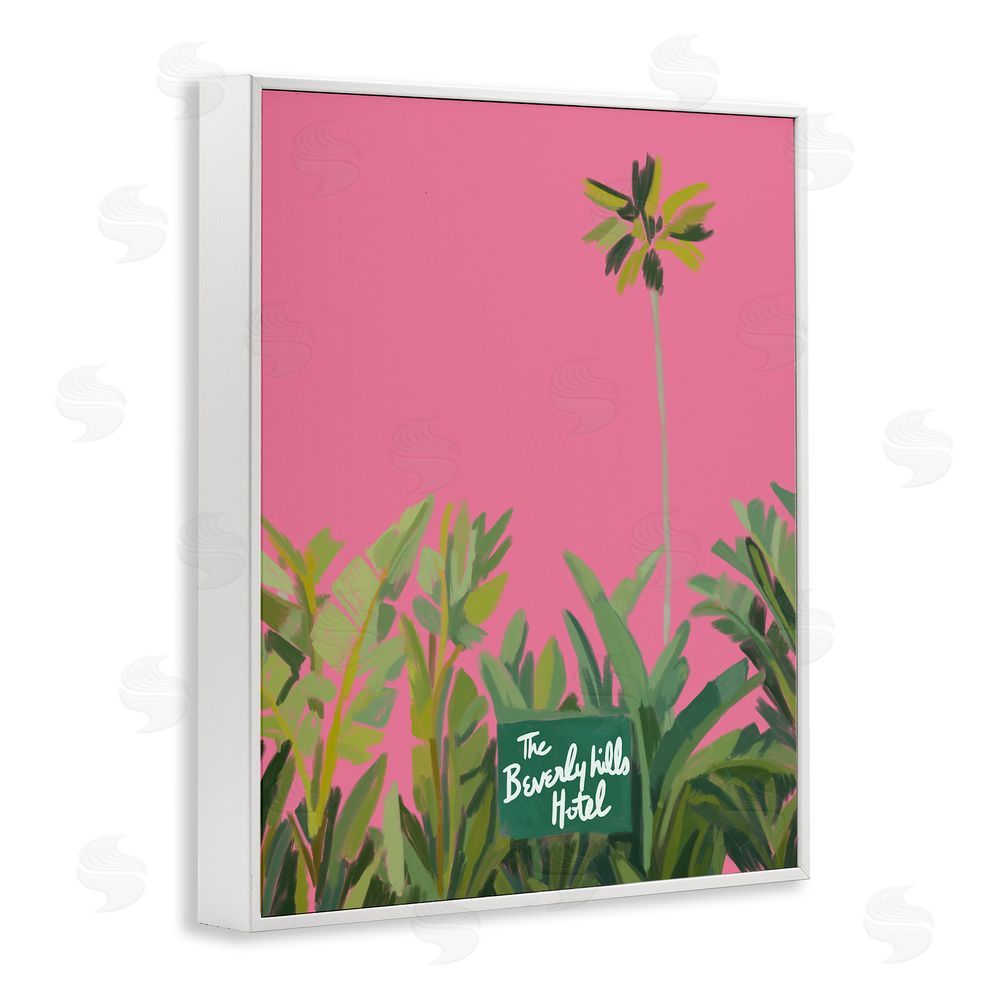 Amelia Noyes Beverly Hills Pink & Green White Framed Giclee Wall Art Print