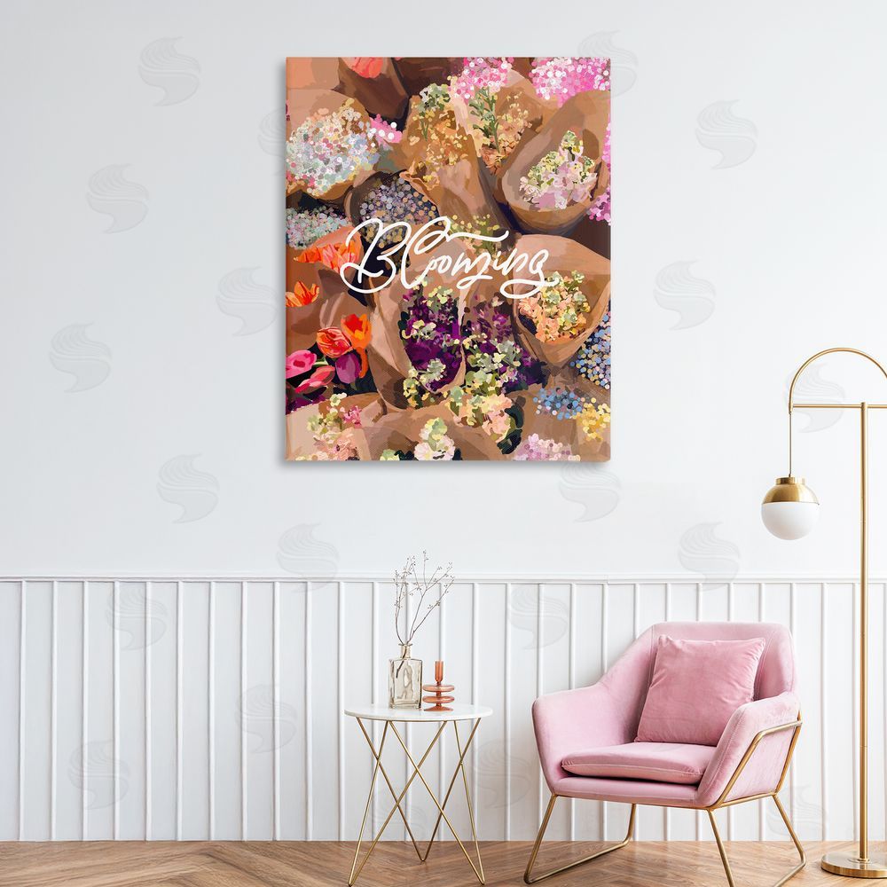 Amelia Noyes Blooming Spring Bouquets Stretched Canvas Wall Art in Room