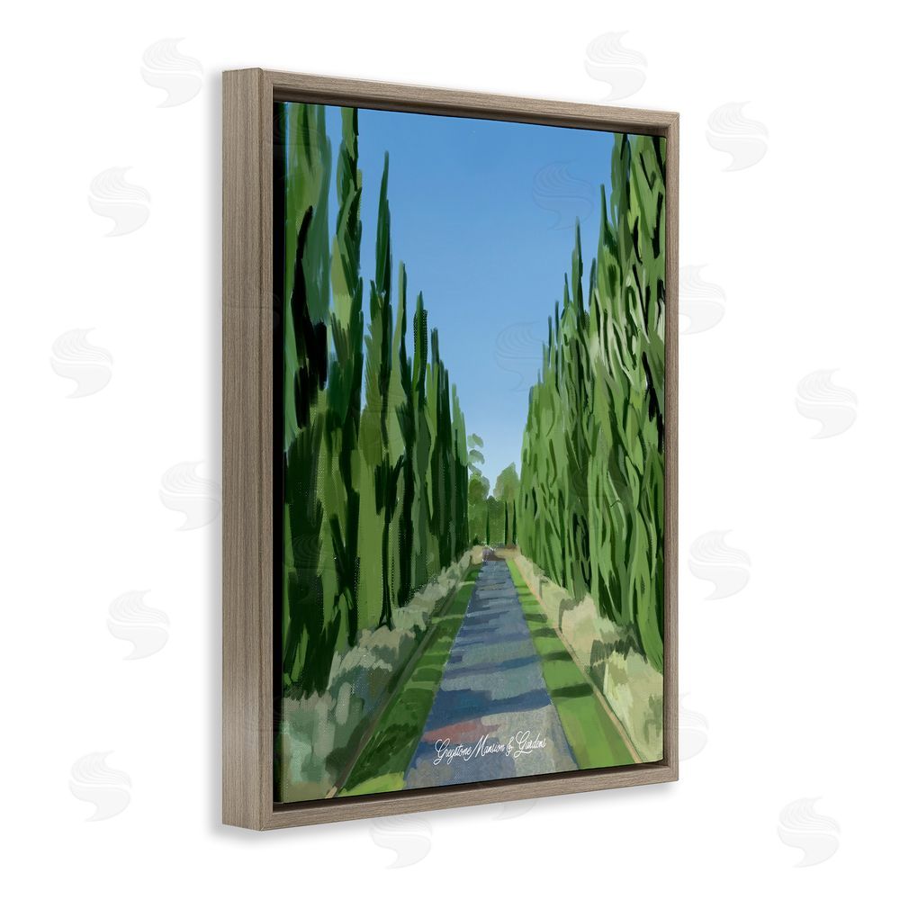Amelia Noyes Greystone Gardens Path Brown Floating Frame Canvas Wall Art