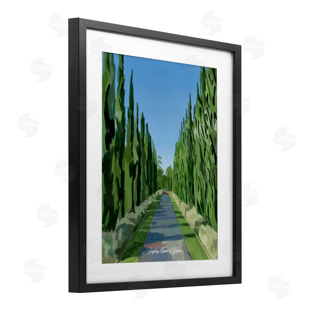 Amelia Noyes Greystone Gardens Path Black Framed Print Under Glass with Mat Wall Art