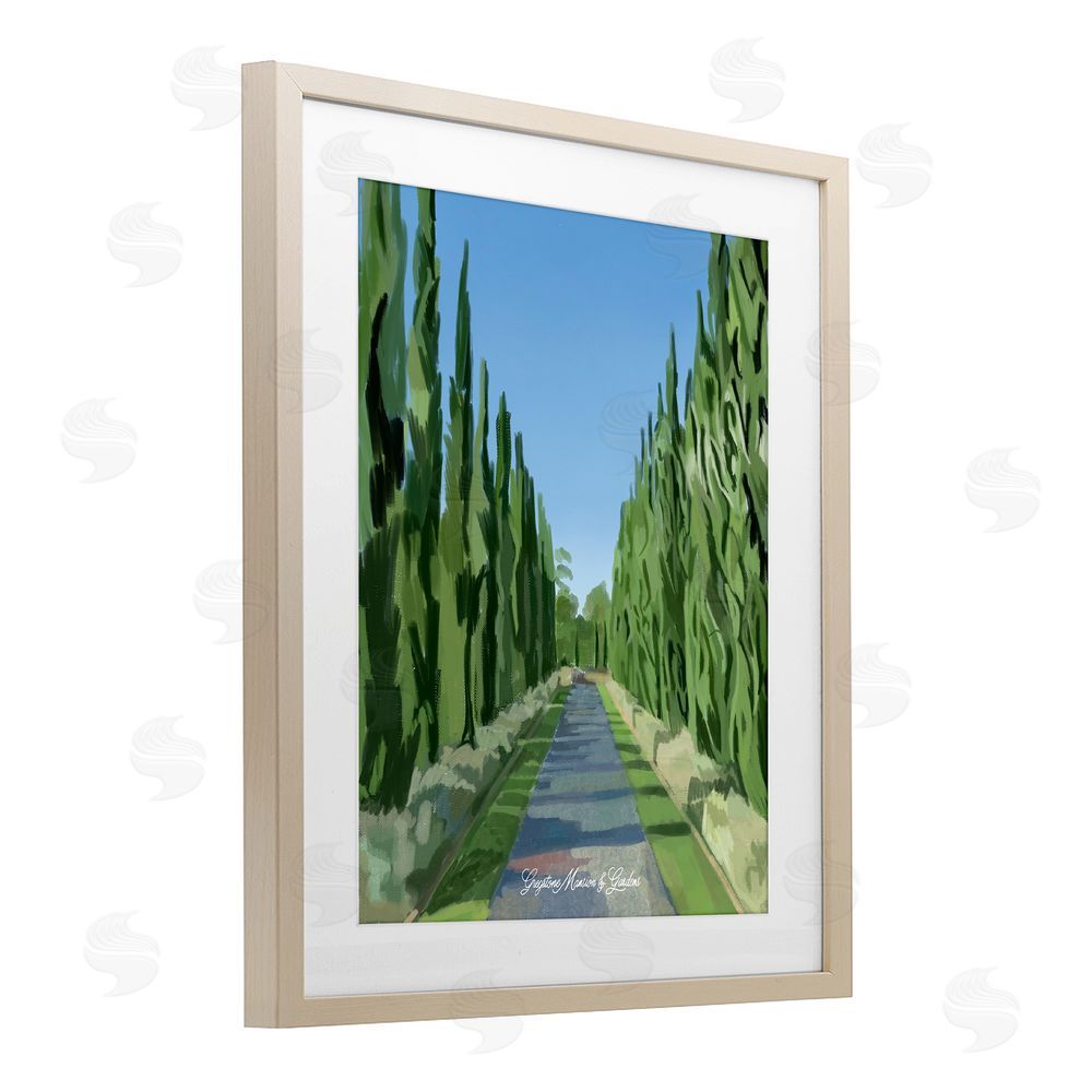 Amelia Noyes Greystone Gardens Path Brown Framed Print Under Glass with Mat Wall Art