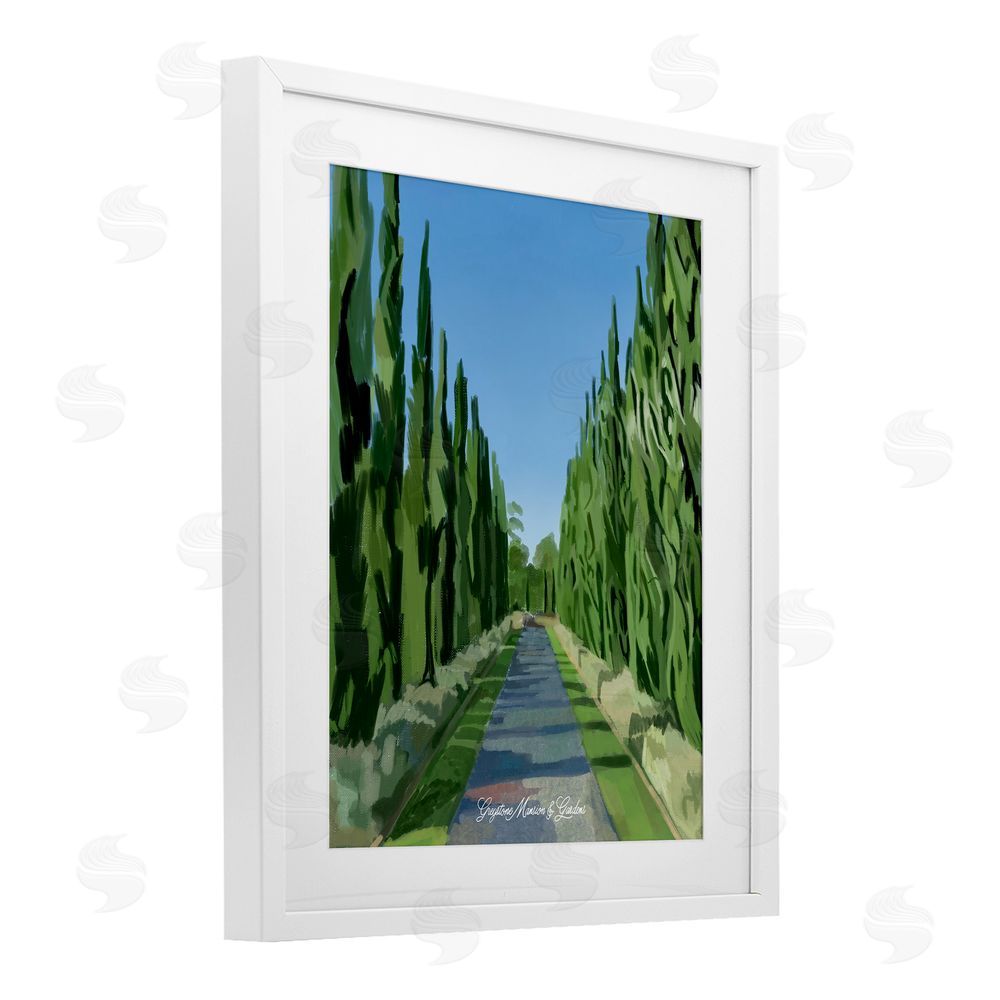 Amelia Noyes Greystone Gardens Path White Framed Print Under Glass with Mat Wall Art