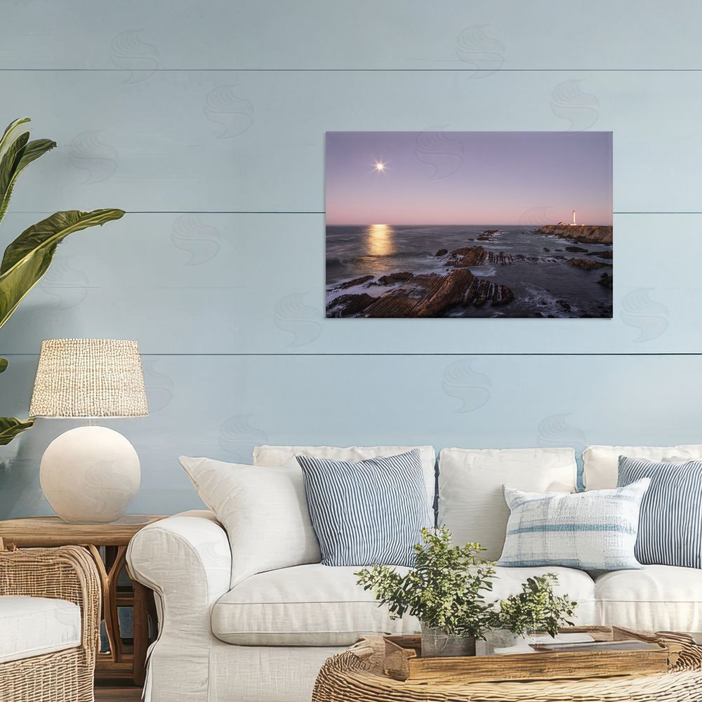 Shelley Carlisle Moon Arena Coastline Stretched Canvas Wall Art in Room