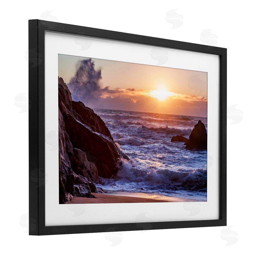 Shelley Carlisle Siren Song Rocky Shore Black Framed Print Under Glass Wall Art