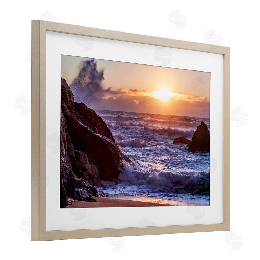 Shelley Carlisle Siren Song Rocky Shore Brown Framed Print Under Glass Wall Art