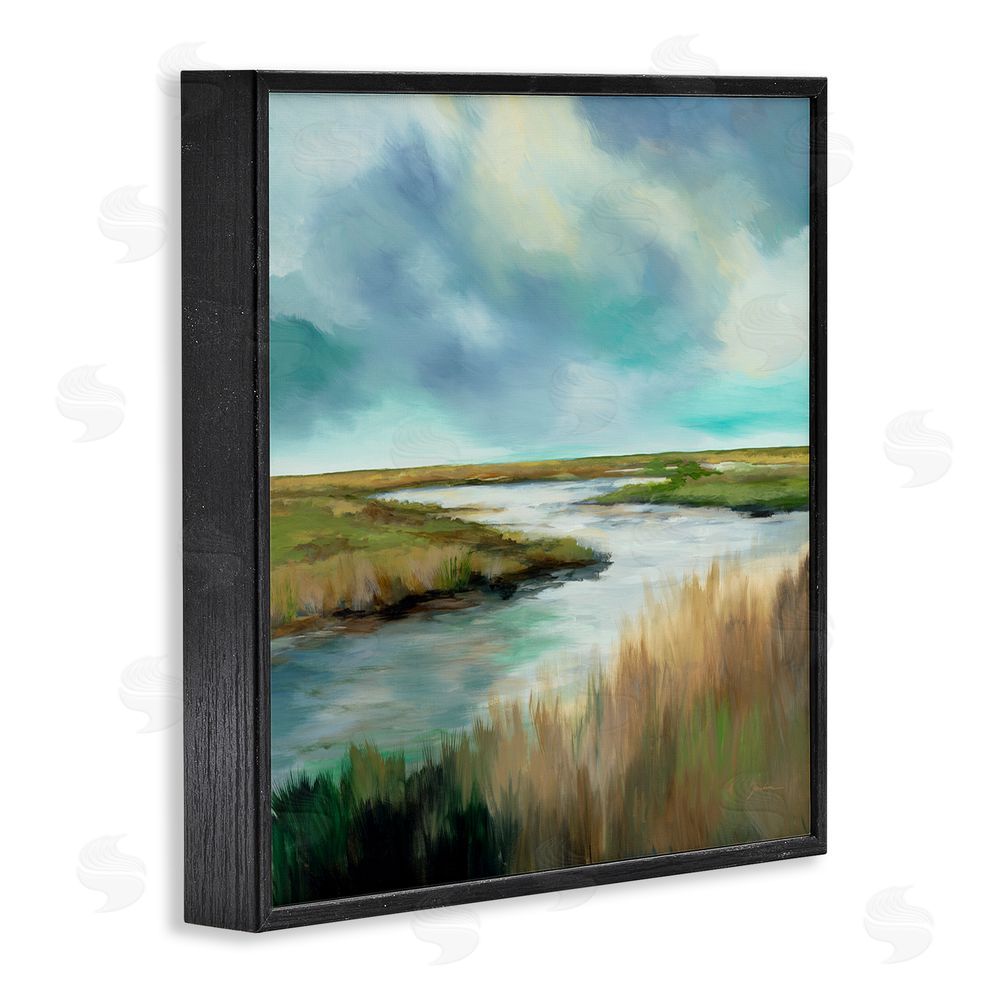 Liz Jardine Tranquil Meadow and Wetlands Black Framed Giclee Wall Art Print