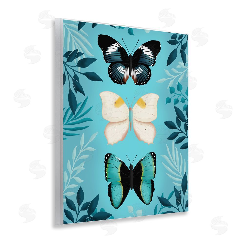 Metka Hiti Three Exotic Blue Butterflies Wall Plaque Art Print