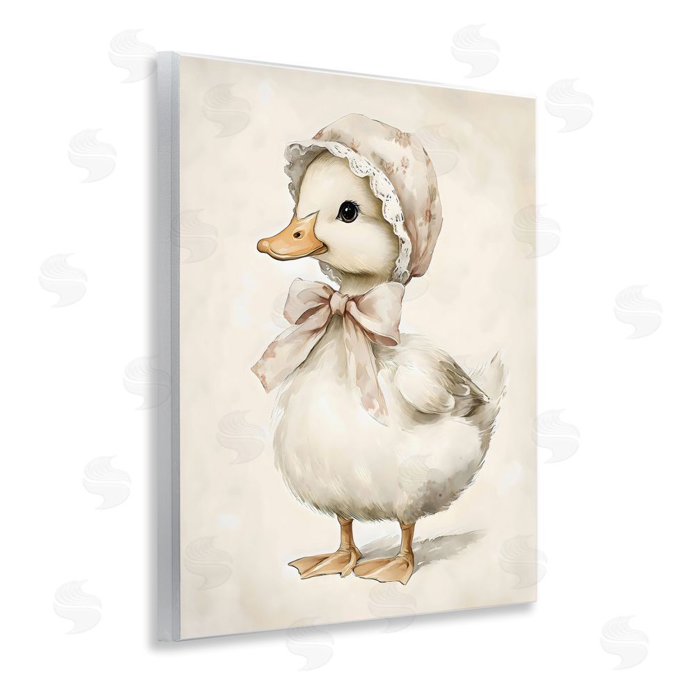 Arlington Prints Duck Wearing Bonnet Wooden Wall Plaque Art Print