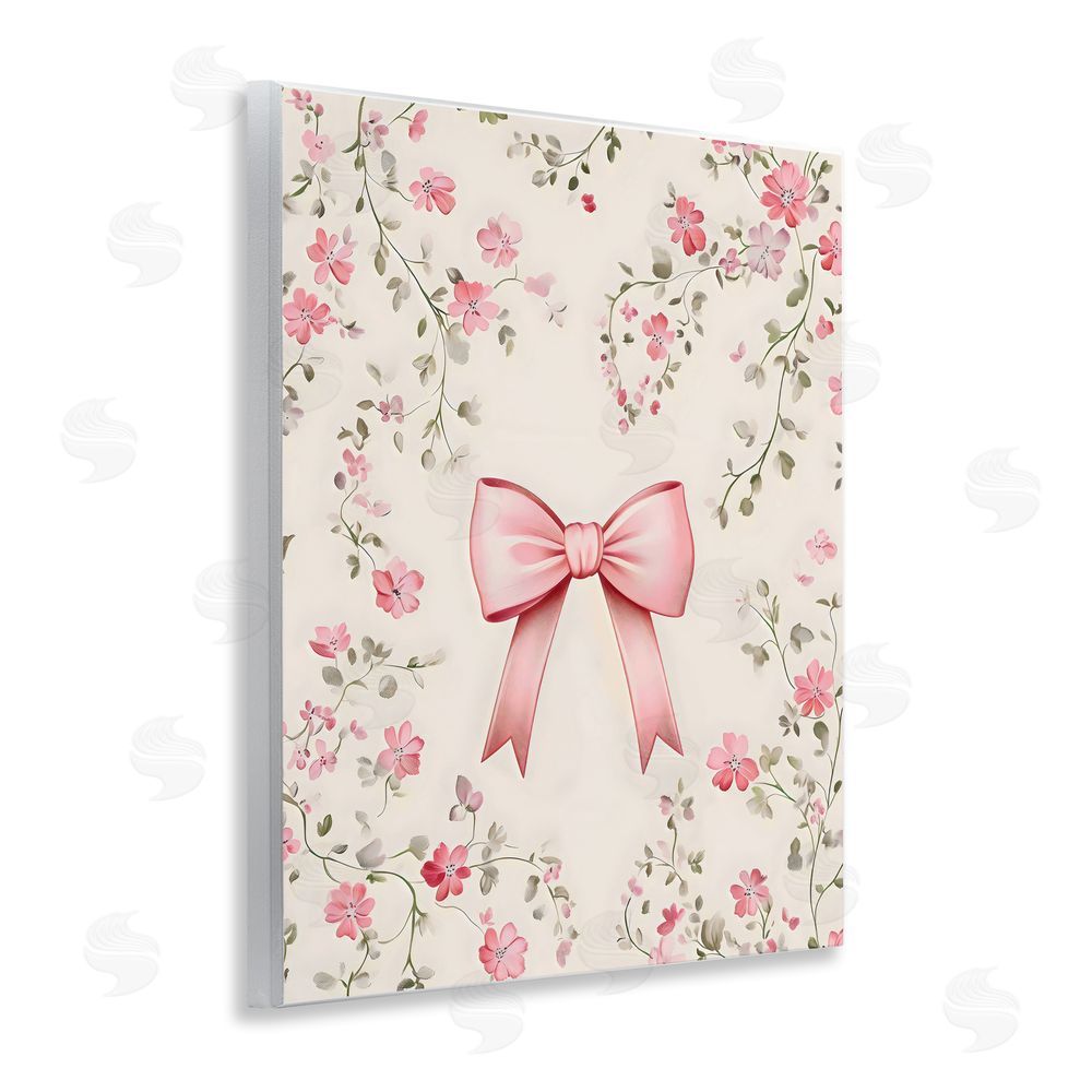 Arlington Prints Girly Ribbon Bow Wooden Wall Plaque Art Print
