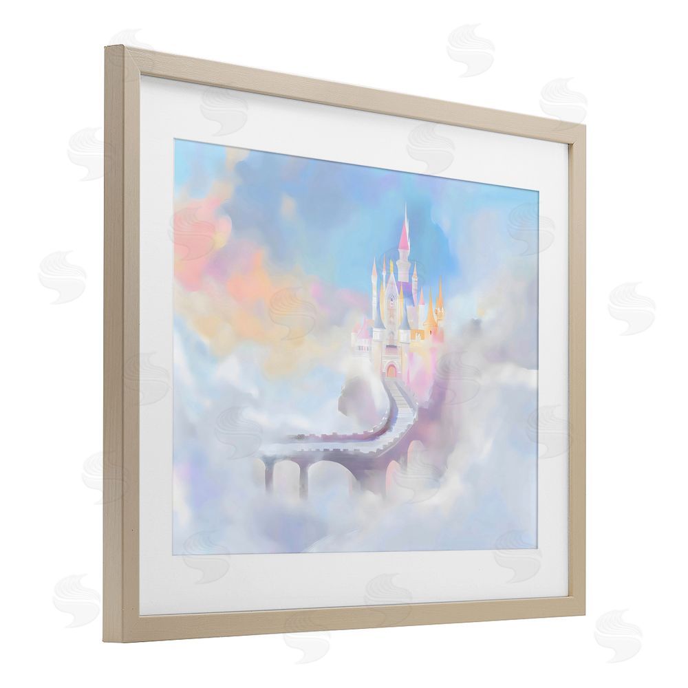 Arlington Prints Enchanted Bridge To Castle Brown Framed Print Under Glass Wall Art