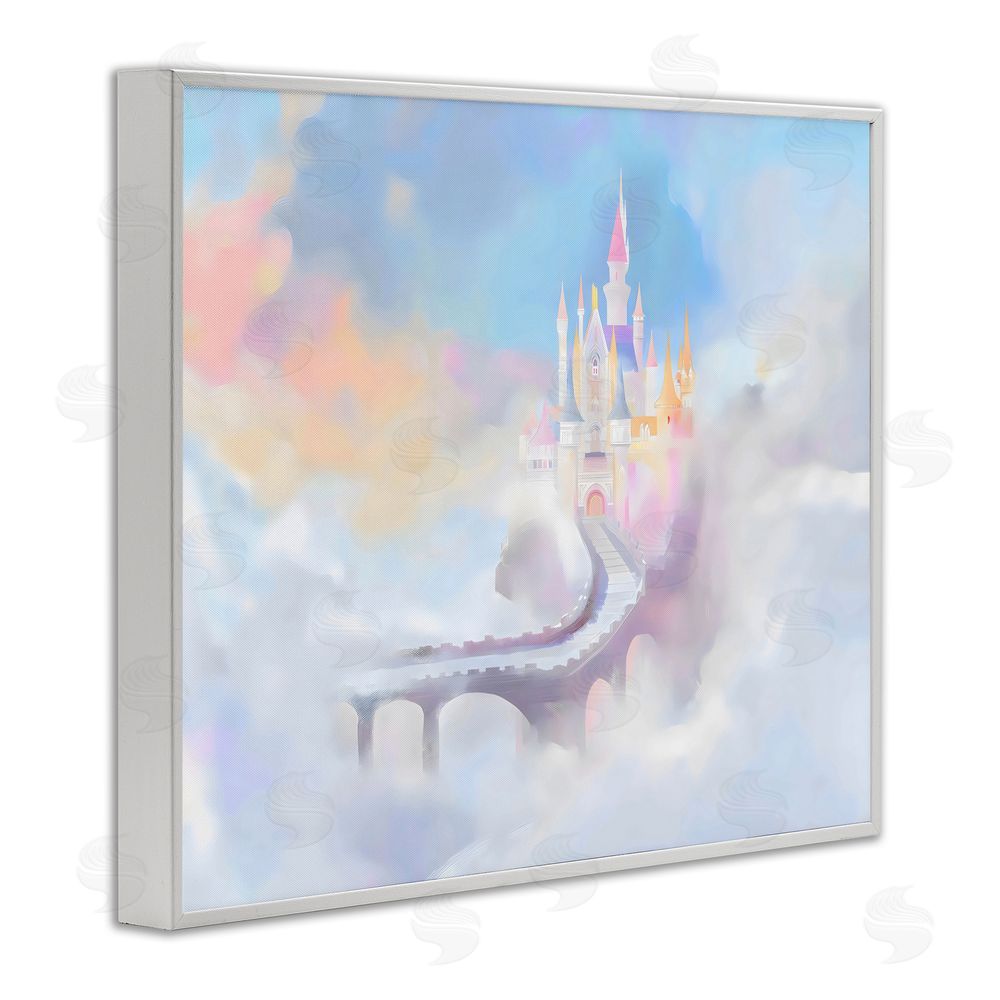 Arlington Prints Enchanted Bridge To Castle White Framed Giclee Wall Art
