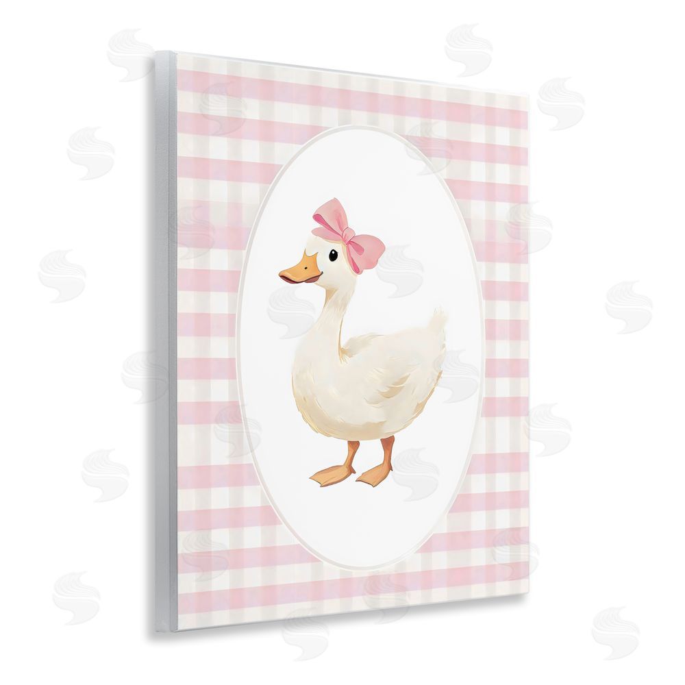 Arlington Prints Pink Gingham Duckling Wall Plaque Home Decor Art Print