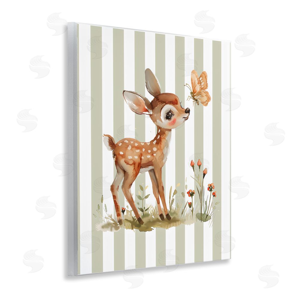 LSR Design Studio Baby Deer with Butterfly Wall Plaque Art Print