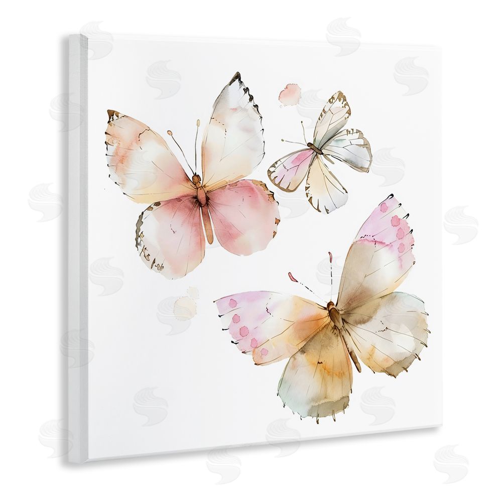 Creative Studio Pink Watercolor Butterfly Trio Wall Plaque Home Decor Art Print