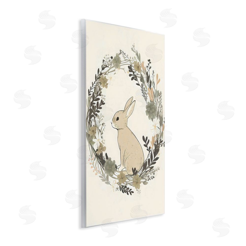 Creative Studio Pastoral Bunny Wreath Wall Plaque Art Print