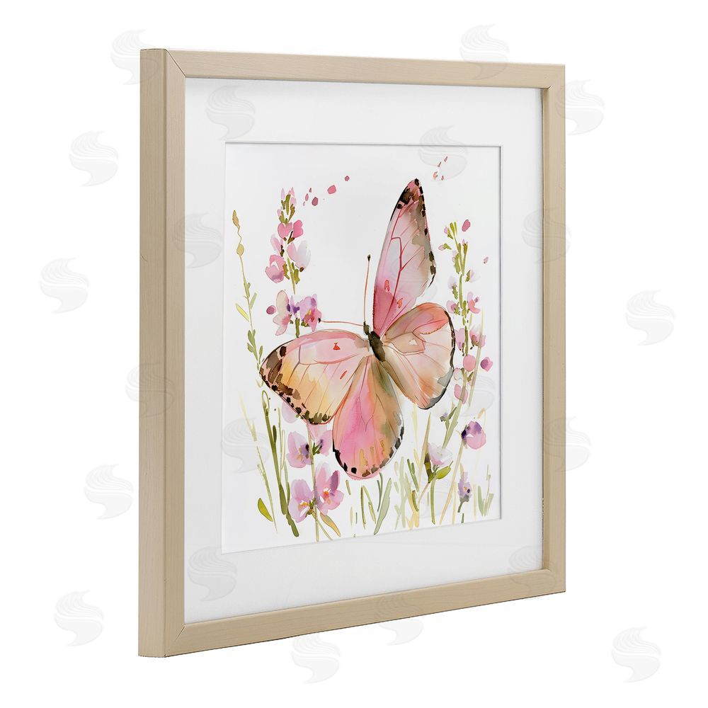 Creative Studio Colorful Spring Butterfly Pink Brown Framed Print Under Glass Wall Art