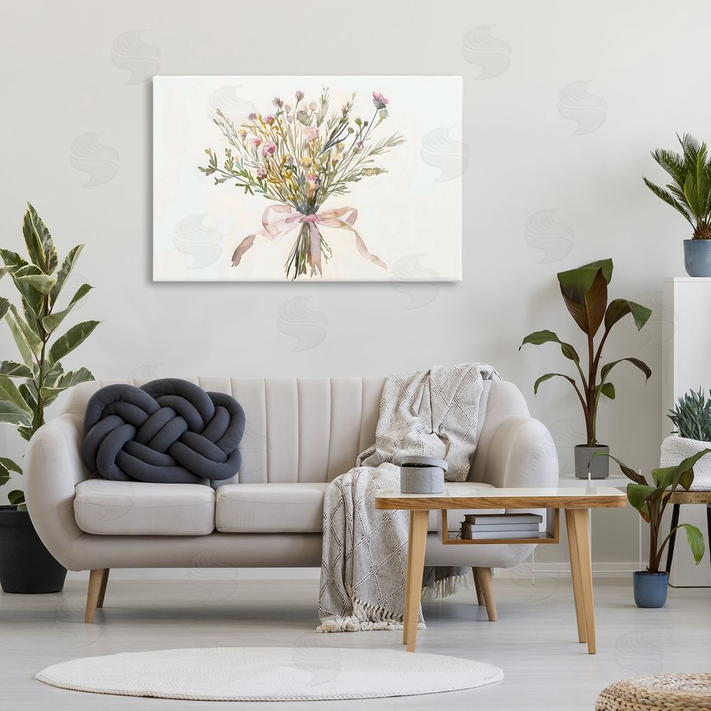 Creative Studio Bouquet of Spring Wildflowers Stretched Canvas Wall Art in Room