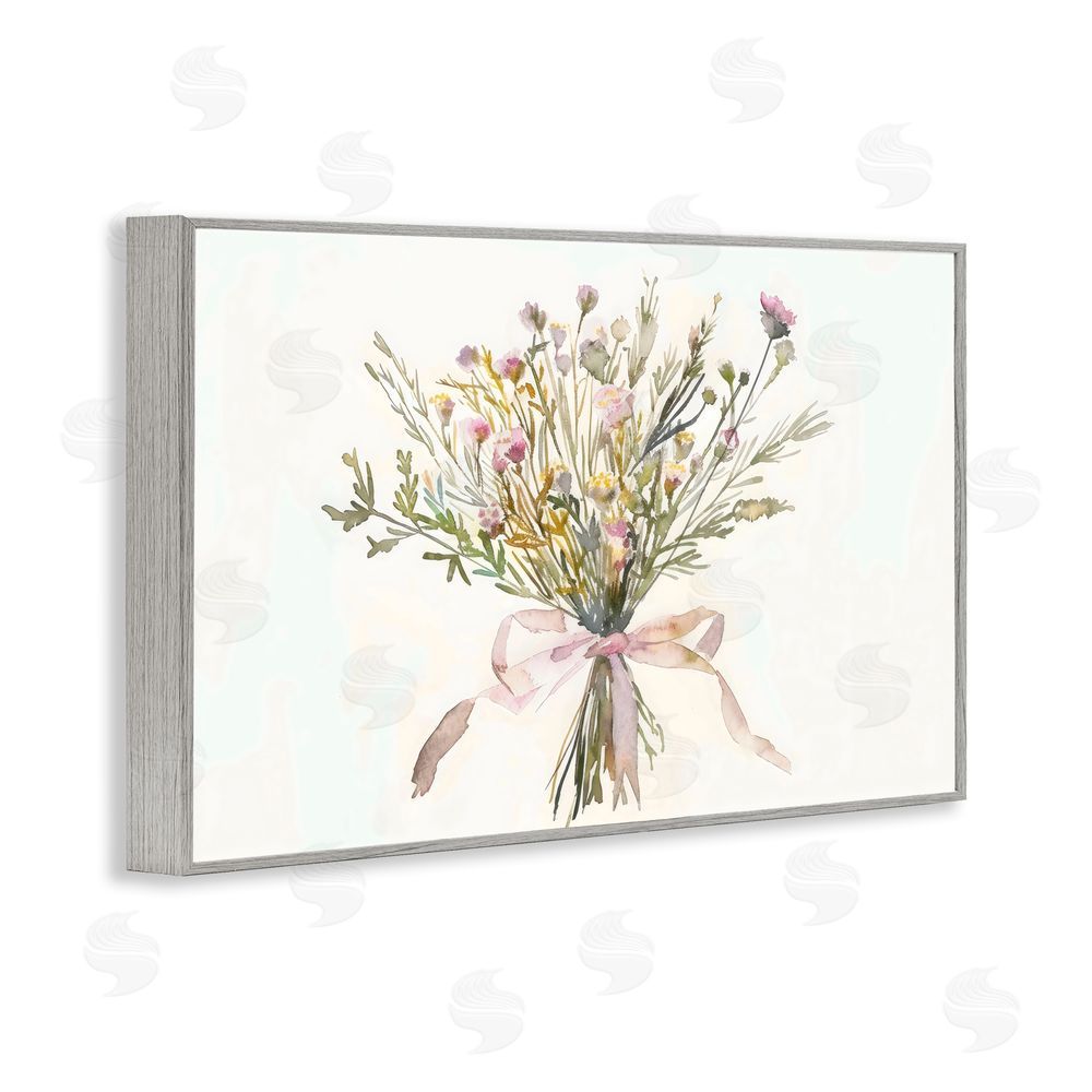 Creative Studio Bouquet of Spring Wildflowers Gray Framed Giclee Wall Art Print