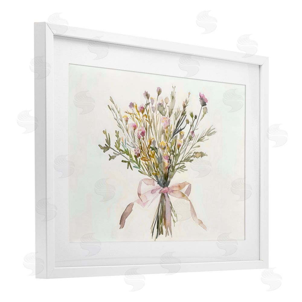 Creative Studio Bouquet of Spring Wildflowers White Framed Print Under Glass Wall Art