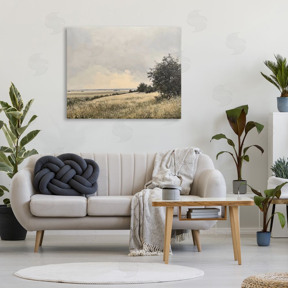 Franklyn Gregory Rustic Countryside Hill Landscape Stretched Canvas Wall Art in Room